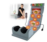 Tappetino Massaggiante con Calore - Materasso Massaggiante con Shiatsu Massaggiatore Collo Staccabile, Sedile Massaggiante con 10 Motori Vibranti,Cloth