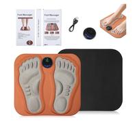 Tappetino Massaggiante Elettrico per Piedi, 15 Livelli di Intensità e 6 Modalità di Agopressione - Tappetino Vibrante Portatile per Riflessologia Plantare, Ideale per Casa e Ufficio (Arancione)