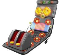 Tappetino massaggiante per alleviare il dolore alla schiena e alle gambe, tappetino riscaldato con 20 teste per massaggio Shiatsu per il collo, cuscino riscaldante per massaggio completo del corpo