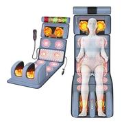 Tappetino massaggiante per tutto il corpo con calore, 10 motori, massaggiatori vibranti per la schiena con 2 cuscinetti riscaldanti per collo, schiena, spalle, materasso, rilassamento muscolare del