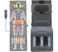 Tappetino massaggiante per tutto il corpo con calore, 20 testine, materasso massaggiante vibrante e massaggio ai piedi, sedia massaggiante elettrica riscaldata multifunzionale