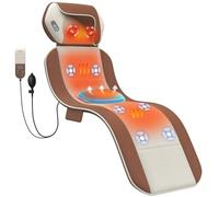 Tappetino massaggiante per tutto il corpo con calore, massaggiatore per collo Shiatsu mobile, trazione e rilassamento lombare 3D, 6 motori vibranti, per alleviare lo stress, vita regolabile per