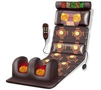 Tappetino massaggiante per tutto il corpo con cuscini regolabili e cuscinetti riscaldanti, cuscinetto massaggiatore per schiena per rilassamento muscolare del collo e della schiena, design portatile e