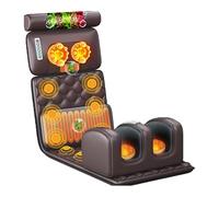 Tappetino Massaggiante Riscaldato Shiatsu Con 20 Testine For Impastare Il Collo - For Schiena, Lombari, Polpacci - 9 Modalità, 9 Livelli Di Forza Regolabili - Massaggiatore(A)