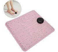Tappetino massaggiatore elettrico per piedi, cuscinetto elettrico per massaggi, ricarica USB, cuscino per gambe modellante per la salute, 6 modalità, 9 punti di forza (rosa)