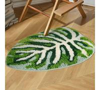 Tappetino Microfibra Verde per Foglia Design Antiscivolo per Cucina Camera da Le