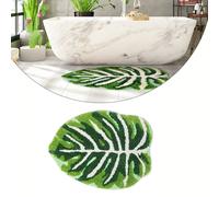 Tappetino Microfibra Verde per Foglia Design Antiscivolo per Cucina Camera da Le