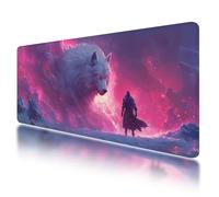 Tappetino Mouse 1000x500 mm, Tappetino Mouse Gaming Rosa, Mousepad Lupo con Base in Gomma Antiscivolo, Superficie Speciale, Migliorare la Precisione e la Velocità, per Computer, PC, Laptop, O-42