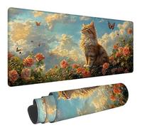 Tappetino Mouse 1000x500x3mm Multifunzione Mouse Pad Nube Mousepad, e-851 | Tappetino Gaming gatto Esteso Desk Mat con Bordi Cuciti, Accessori Gaming, Migliora la Precisione e la Velocità