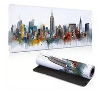 Tappetino Mouse 1200 x 600 x 4 mm Tappetino Mouse Gaming con Impermeabile Base in Gomma Antiscivolo, Bordi Cuciti, Maggiore Precisione e Velocità,Design Moderno Mous Pad XXL Città architettura, 0A0-61
