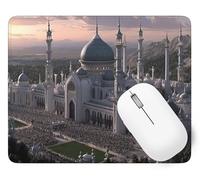 Tappetino Mouse 200 x 150 mm, Tappetino Mouse Città Piccolo con Motivo, Base in Gomma Antiscivolo Tastiera da Gaming Mousepad Vista notturna, Tappeto Scrivania con Bordo Cucito per Ufficio p1j-349