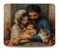 Tappetino Mouse 24x20 cm, Tappetino Scrivania, Bordi Cuciti Anti-Sfilacciamento, Impermeabile e Antiscivolo, Portatile Mouse Pad per PC, MacBook, Laptop Migliora la Precisione, Famiglia Gatto 0d-447