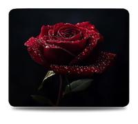 Tappetino Mouse 24x20 cm, Tappetino Scrivania, Bordi Cuciti Anti-Sfilacciamento, Impermeabile e Antiscivolo, Portatile Mouse Pad per PC, Laptop Migliora la Precisione e la Velocità Fiore Nero 0d-370