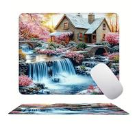 Tappetino Mouse 250 x 200 x 3mm, Cabina Cascata(3) Mouse pad Piccolo, Mousepad per Gioco ad Alta Precisione, Resistente All'Acqua, con Base in Gomma Antiscivolo, per Lavoro in Ufficio a Casa s0z-491