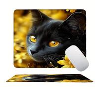 Tappetino Mouse 250 x 200 x 3mm, Giallo Gatto Mouse pad Piccolo, Mousepad per Gioco ad Alta Precisione, Impermeabile e Facile da Pulire, con Base in Gomma Antiscivolo, Lavoro Ufficio Casa s0z-411