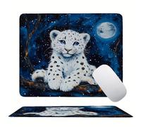 Tappetino Mouse 250 x 200 x 3mm, Luna Leopardo Mouse pad Piccolo, Mousepad per Gioco ad Alta Precisione, Impermeabile e Facile da Pulire, con Base in Gomma Antiscivolo, Lavoro Ufficio Casa s0z-497