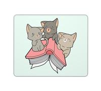 Tappetino Mouse 25X30CM, Cute Cat And Textbook Mouse Pad Uso Prolungato Mousepad Durevole Tappetino Scrivania per Laptop Ufficio Scrivania