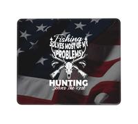 Tappetino Mouse 25X30CM, Fishing Solves Most of My Problems Hunting Solves The Rest Mouse Pad Durevole Tappetino Scrivania Uso Prolungato Mousepad per Scrivania Computer Ufficio