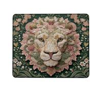 Tappetino Mouse 25X30CM, Flower Lion Head, Green And Peach 3D Flower Mouse Pad Facile da Pulire Tappetino Scrivania Durevole Mousepad per Laptop Computer Scrivania