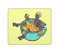 Tappetino Mouse 25X30CM, Relaxing Skeleton with A Drink Mousepad Facile da Pulire Tappetino Scrivania Confortevole Mouse Pad per Ufficio Scrivania Computer