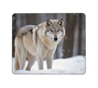 Tappetino Mouse 25X30CM, Wolf in The Snow Mouse Pad Facile da Pulire Mousepad Confortevole Tappetino Scrivania per Laptop Computer Scrivania