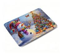 Tappetino Mouse 260x210mm | Superficie in Lycra Ultra-Liscia | Antiscivolo e Lavabile | Bordi Cuciti Mouse Pad, Tappetino Scrivania Portatile per Ufficio, Gaming colorato, Umano della neve 0o-85
