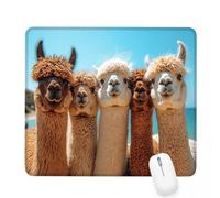 Tappetino Mouse 260x210x3mm, Tappetino Mouse blu Piccolo con Motivo, Impermeabile e Antiscivolo Tastiera da Gaming Mousepad, alpaca Tappeto Scrivania con Bordo Cucito per Ufficio Accessori J-801