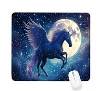 Tappetino Mouse 260x210x3mm, Tappetino Mouse blu Piccolo con Motivo, Impermeabile e Antiscivolo Tastiera da Gaming Mousepad, unicorno Tappeto Scrivania con Bordo Cucito per Ufficio Accessori J-131