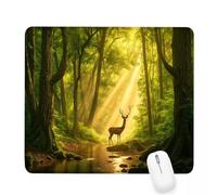 Tappetino Mouse 260x210x3mm, Tappetino Mouse verde Piccolo, Impermeabile e Antiscivolo Tastiera da Gaming Mousepad, luce del mattino Tappeto Scrivania con Bordo Cucito per Ufficio Accessori J-347