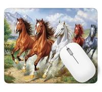 Tappetino Mouse 290 x 240 mm, Tappetino Mouse Cavallo Piccolo con Motivo, Base in Gomma Antiscivolo Tastiera da Gaming Mousepad Animale, Tappeto Scrivania con Bordo Cucito per Ufficio Accessori p1j-83