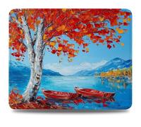 Tappetino Mouse 29x24 cm, Tappetino Scrivania, Bordi Cuciti Anti-Sfilacciamento, Impermeabile e Antiscivolo, Portatile Mouse Pad per PC, Laptop Migliora la Precisione e la Velocità Blu Barca 0d-564