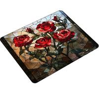 Tappetino Mouse 300x250x3mm, Mouse Pad XL, Maggiore Precisione e Velocità, Base in Gomma per Una Presa Stabile su Superfici, Tappetino Mouse Ufficio Casa, Regalo Donna Uomo rosso Rosa S0-319