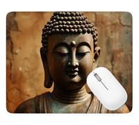Tappetino Mouse 320 x 260 mm, Tappetino per Mouse Gaming zen, Q-4506 | Statua Sottomano Scrivania con Base in Gomma Antiscivolo, Resistente All'usura Mousepad Migliorare Precisione e Velocit