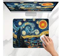 Tappetino Mouse 320x260mm, Tappetino Mouse blu van Gogh Design con Fantasia, con Bordi Cuciti, Base in Gomma Antiscivolo, Superficie Ultra-Liscia, Tracciamento di Precisione, Piccolo Mousepad j0j-1