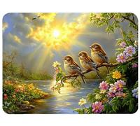 Tappetino Mouse 320x260x3mm, Uccello Tappetino Mouse Gaming Paesaggio Mousepad Piccolo Antiscivolo e lavabile con Superficie Liscia per Precisione Microfibra per Gaming Ufficio Laptop, Regalo,Model825