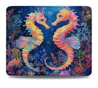 Tappetino Mouse 32x26 cm, Tappetino Scrivania, Bordi Cuciti Anti-Sfilacciamento, Impermeabile e Antiscivolo, Portatile Mouse Pad per PC, MacBook, Laptop Migliora la Precisione Blu Alghe marine 0d-570