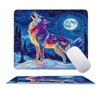 Tappetino Mouse 340 x 280 x 3mm, Astratto Lupo Mouse pad Piccolo, Mousepad per Gioco ad Alta Precisione, Impermeabile e Facile da Pulire, con Base in Gomma Antiscivolo, Lavoro Ufficio Casa s0z-354