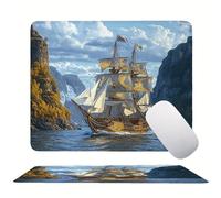 Tappetino Mouse 340 x 280 x 3mm, Barca a vela Mare Mouse pad Piccolo, Mousepad per Gioco ad Alta Precisione, Resistente All'Acqua, con Base in Gomma Antiscivolo, per Lavoro in Ufficio a Casa s0z-475