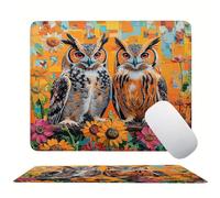 Tappetino Mouse 340 x 280 x 3mm, Giallo Gufo Mouse pad Piccolo, Mousepad per Gioco ad Alta Precisione, Impermeabile e Facile da Pulire, con Base in Gomma Antiscivolo, Lavoro Ufficio Casa s0z-412