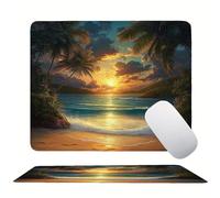 Tappetino Mouse 340 x 280 x 3mm, Giallo Spiaggia Mouse pad Piccolo, Mousepad per Gioco ad Alta Precisione, Resistente All'Acqua, con Base in Gomma Antiscivolo, per Lavoro in Ufficio a Casa s0z-126