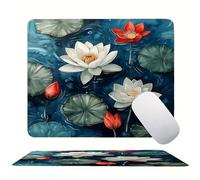 Tappetino Mouse 340 x 280 x 3mm, Loto Stagno Mouse pad Piccolo, Mousepad per Gioco ad Alta Precisione, Impermeabile e Facile da Pulire, con Base in Gomma Antiscivolo, Lavoro Ufficio Casa s0z-262