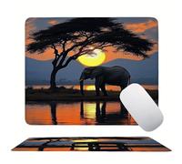 Tappetino Mouse 340 x 280 x 3mm, Nero Elefante Mouse pad Piccolo, Mousepad per Gioco ad Alta Precisione, Impermeabile e Facile da Pulire, con Base in Gomma Antiscivolo, Lavoro Ufficio Casa s0z-404