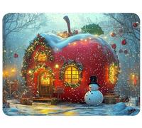 Tappetino Mouse 340x280x3mm, Inverno Tappetino Mouse Gaming Cabina Mousepad Piccolo Antiscivolo e lavabile con Superficie Liscia per Precisione Microfibra per Gaming Ufficio Laptop, Regalo, Model945