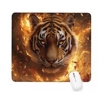 Tappetino Mouse 340x280x3mm, Tappetino Mouse arancione Piccolo con Motivo, Impermeabile e Antiscivolo Tastiera da Gaming Mousepad, tigre Tappeto Scrivania con Bordo Cucito per Ufficio Accessori J-795
