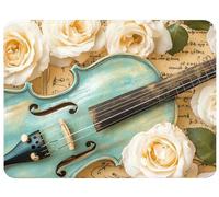 Tappetino Mouse 340x280x3mm, Violino Tappetino Mouse Gaming Fiore Mousepad Piccolo Antiscivolo e lavabile con Superficie Liscia per Precisione Microfibra per Gaming Ufficio Laptop, Regalo, Model677