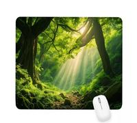 Tappetino Mouse 400x300x3mm, Tappetino Mouse verde Piccolo, Impermeabile e Antiscivolo Tastiera da Gaming Mousepad, luce del mattino Tappeto Scrivania con Bordo Cucito per Ufficio Accessori J-356