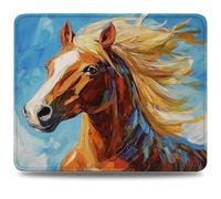 Tappetino Mouse 42x35 cm, Tappetino Scrivania, Bordi Cuciti Anti-Sfilacciamento, Impermeabile e Antiscivolo, Portatile Mouse Pad per PC, Laptop Migliora la Precisione e la Velocità Blu Cavallo 0d-615