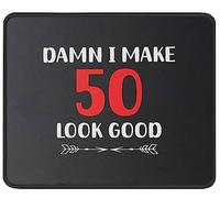 Tappetino Mouse 50Th Birthday Damn! I Make 50 Look Good Best Turning Fifty Year Old 1973 1974 1975 Mouse Pad Multifunzione Tappetino Scrivania Durevole Mousepad per Ufficio Laptop 25X30CM