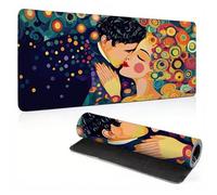 Tappetino Mouse 700 x 400 x 4 mm Tappetino Mouse Gaming con Impermeabile Base in Gomma Antiscivolo, Bordi Cuciti, Maggiore Precisione e Velocità, Design Moderno Mous Pad XXL astratto coppie, 0A0-89