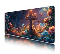 Tappetino Mouse 800x300 mm, Tappetino Mouse Gaming Colore, Mousepad Religione con Base in Gomma Antiscivolo, Superficie Speciale, Migliorare la Precisione e la Velocità, per Computer, PC, Laptop, O-74